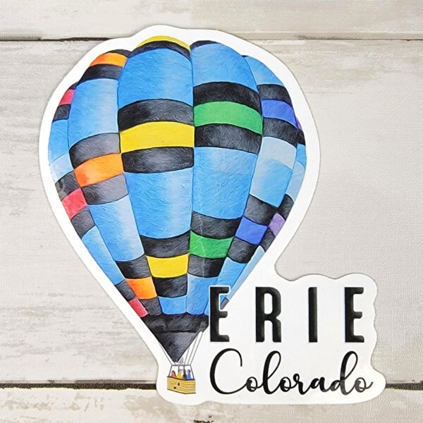 "Blue Electric Erie Balloon" 4 inch Vinyl Sticker