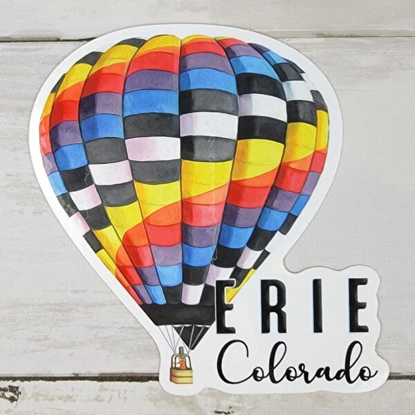 "Checkered Erie Balloon" 4 inch Vinyl Sticker