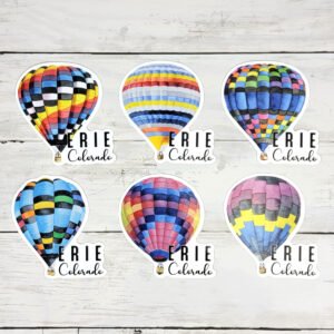 "Erie, CO Balloon" 4 inch Vinyl Stickers (set of 6)