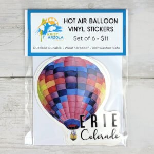 "Erie, CO Balloon" 4 inch Vinyl Stickers (set of 6) - Image 2