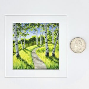 "Sunlit Aspen Walk" Miniature Landscape