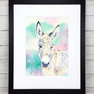 "Barnyard Buddy" Donkey Watercolor Painting