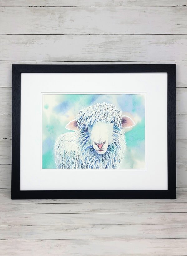 "Too Wool for School" Sheep Watercolor Painting