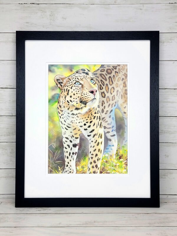"She Watches" Leopard Watercolor Painting