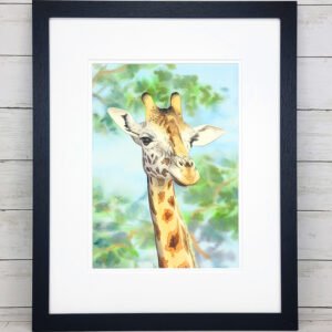 "Graceful Heights" Giraffe Watercolor Painting