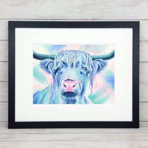 "The Watchful One" Cow Watercolor Painting