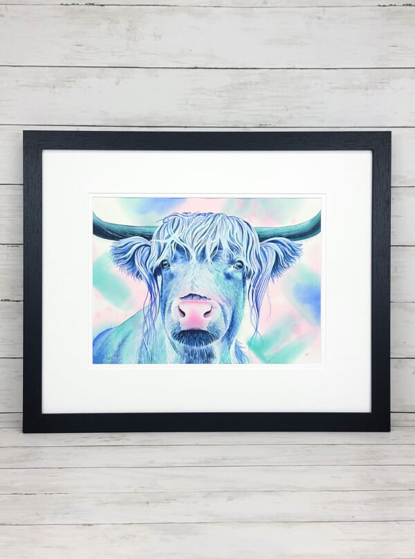 "The Watchful One" Cow Watercolor Painting