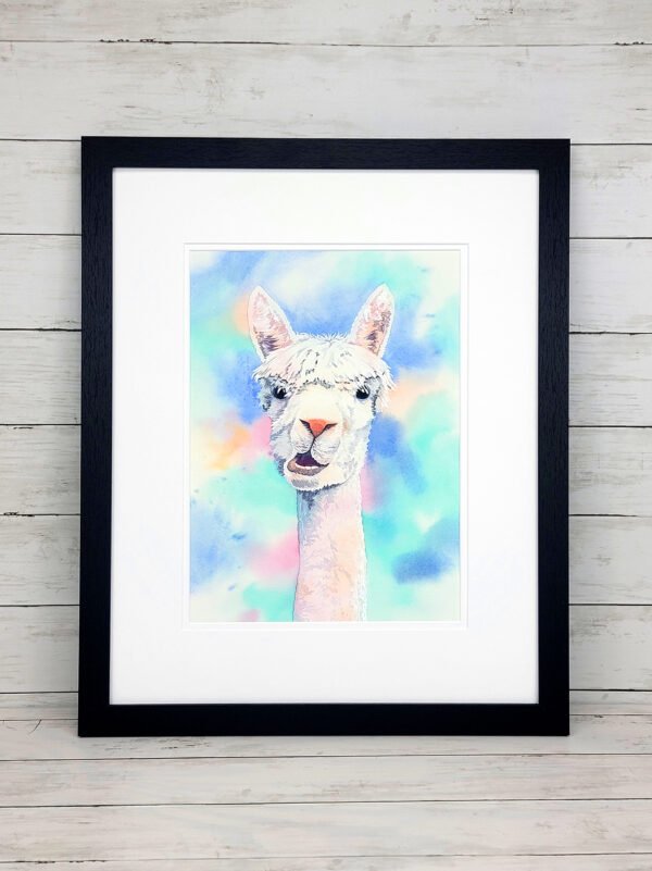 "Spit Happens" Alpaca Watercolor Painting