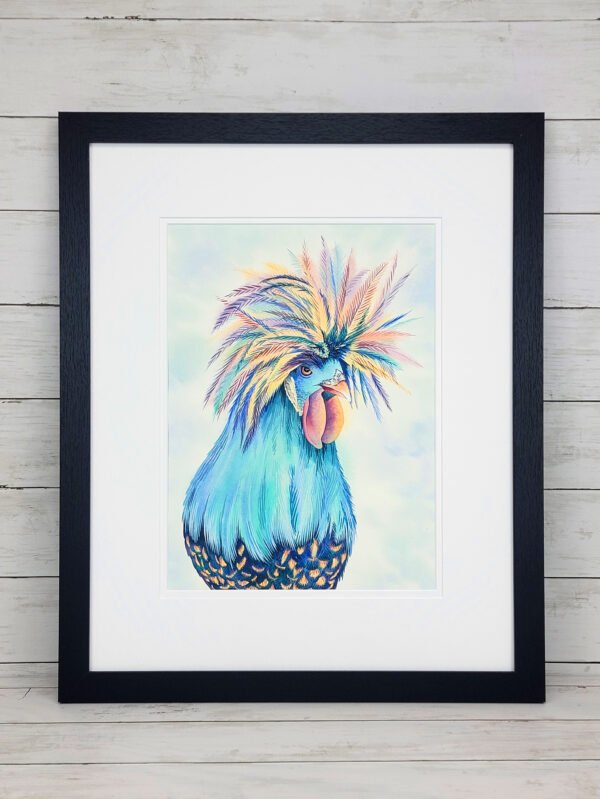 "Feathers with Flair" Rooster Watercolor Painting