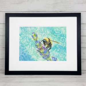 "Sweet Pursuit" Bumblebee Watercolor Painting