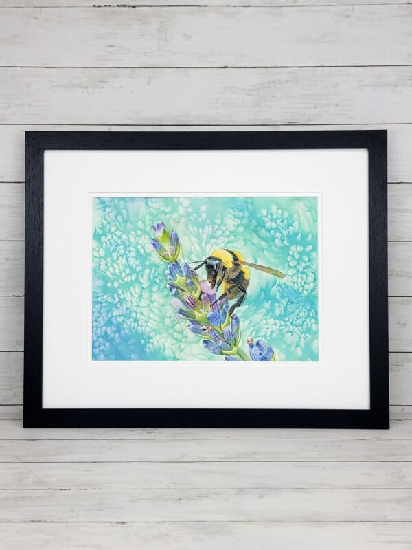 "Sweet Pursuit" Bumblebee Watercolor Painting
