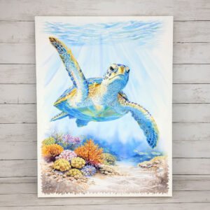 "Simply Being" Green Sea Turtle Watercolor Painting