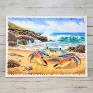 "Move with Purpose" Blue Crab Watercolor Painting