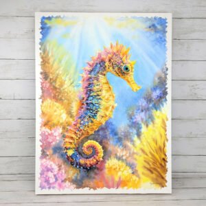 "Calm Within" Seahorse Watercolor Painting