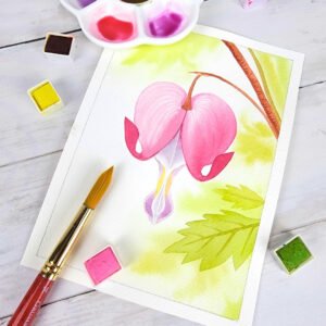 "Bleeding Heart" Original 5 x 7 Watercolor Painting