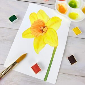 "Yellow Daffodil" Original 5 x 7 Watercolor Painting