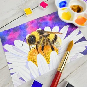 "Bumblebee" Original 5 x 7 Watercolor Painting