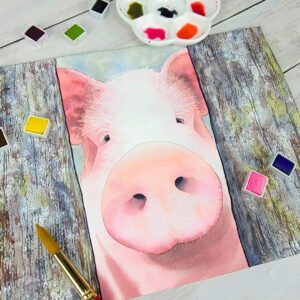 "Pig Nose" Original 9 x 12 Watercolor Painting